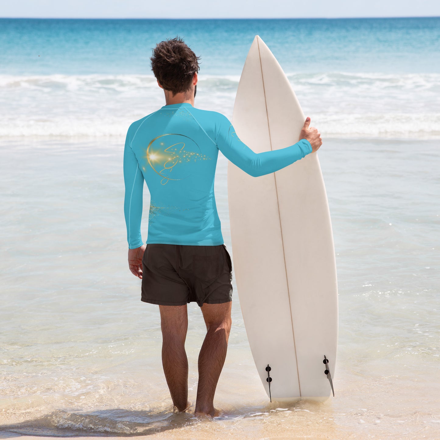 Rebel Artist Men's Rash Guard - Bright Summer Sky