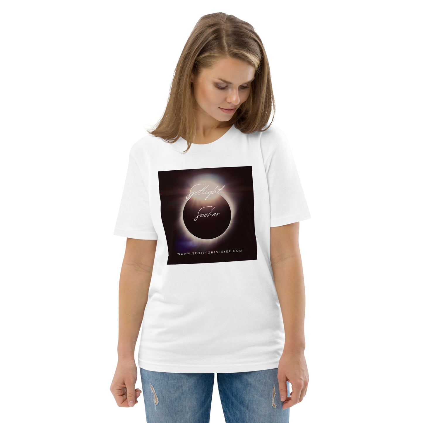 Cat Call Unisex Organic Cotton T-Shirt - Moonlit Spotlight