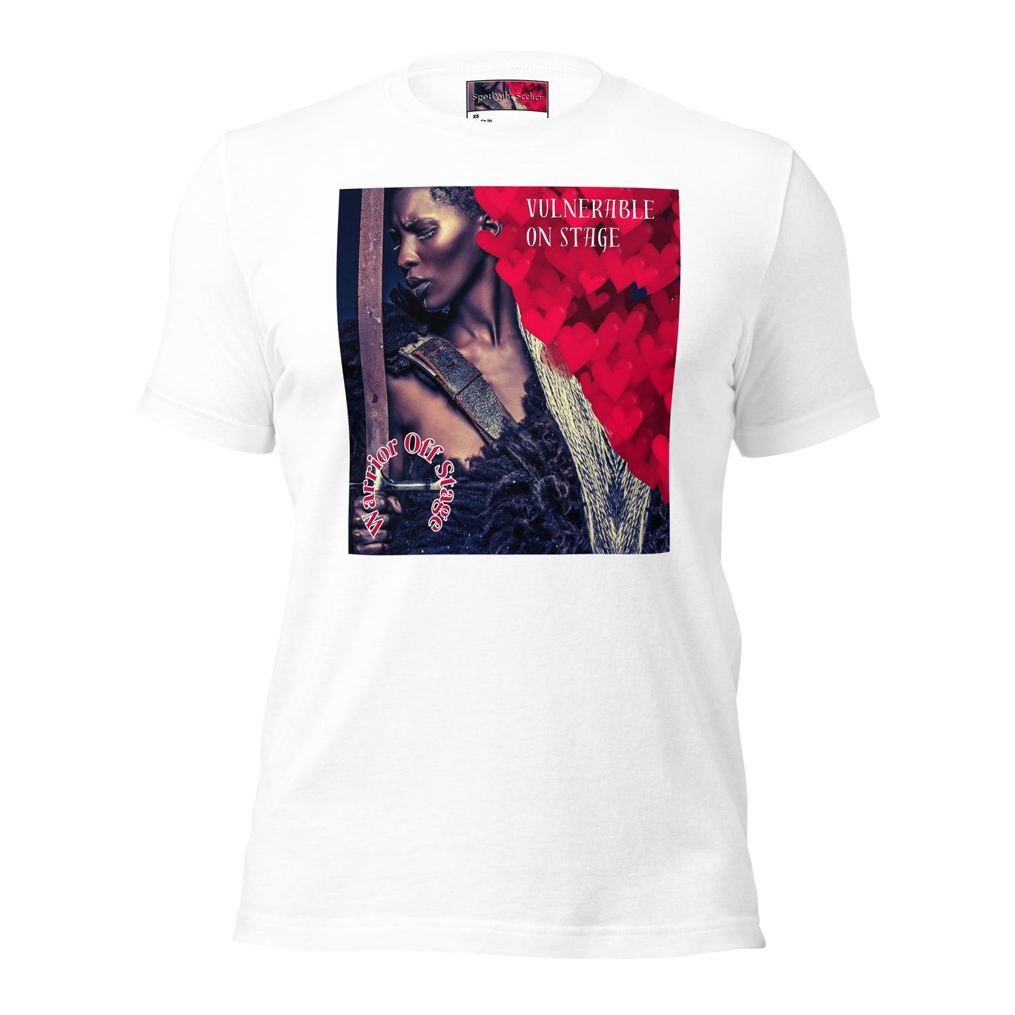 Unleash the Vulnerable Warrior in you with the new Unisex Vulnerable Warrior T-Shirt - BFA2. Strike the perfect balance between vulnerability on stage and warrior strength off it. Own your journey fearlessly!