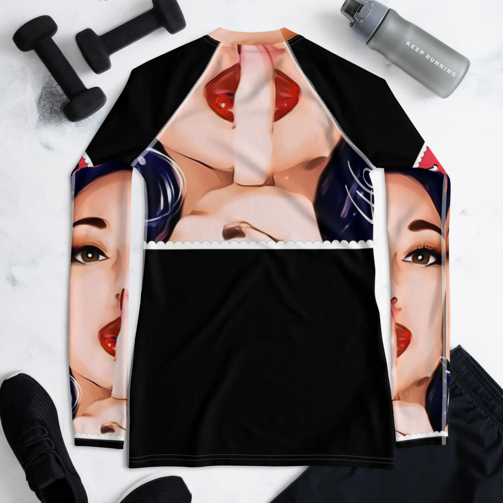 Shhh Women's Rash Guard - BLK - SN4