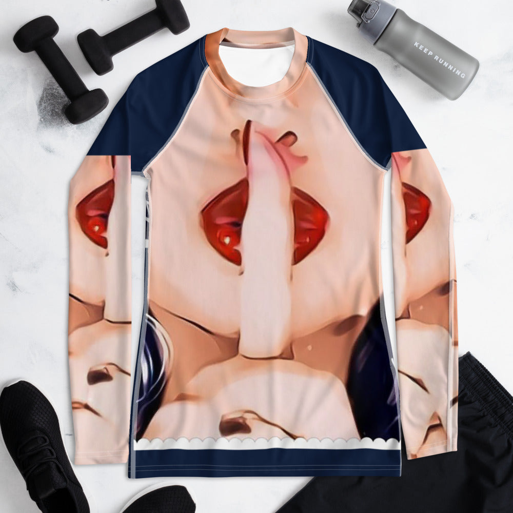 Shhh Women's Rash Guard - Navy - SN4