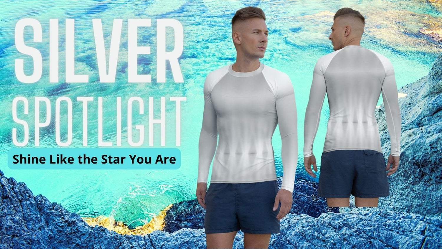Vibrant and dynamic swimwear from Spotlyght Seeker, designed to make a bold statement and attract attention for the male artist whose birthright is the spotlight.