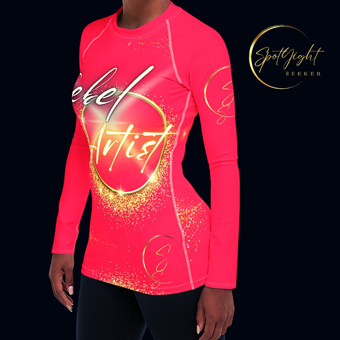 Rebel Artist Women's Rash Guard - Radical Red