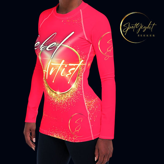 Rebel Artist Women's Rash Guard - Radical Red