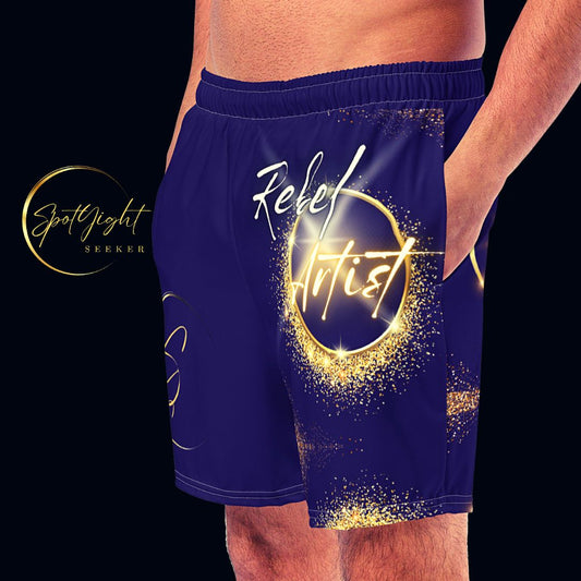 Deep Purple Rebel Artist Swim Trunks - Rich deep purple swim trunks, embodying regal rebellion and ambition for the artist ready to elevate to top tier.