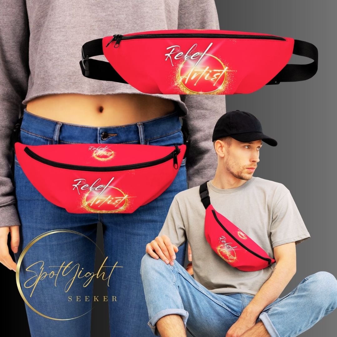 🔥Make a bold statement as you carry your essentials in this edgy and unique Rebel Artist Crimson Fanny Pack.