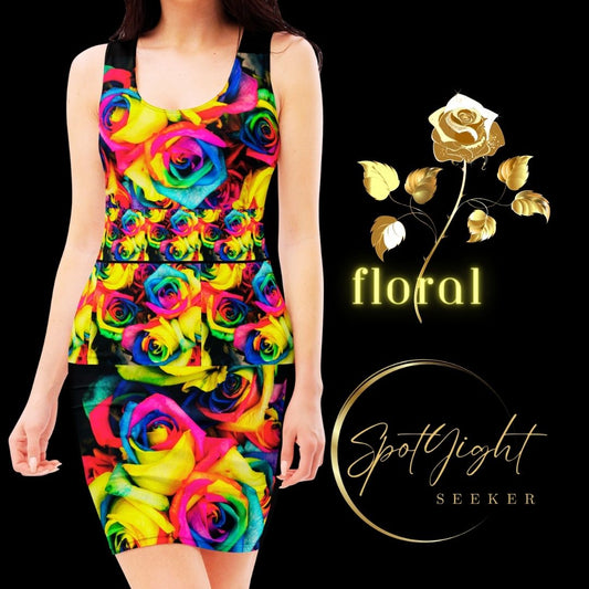 Female Artists, Let your creativity shine and be celebrated with our Sunlight and Moonlight BodyCon Dresses from the Bravo & Roses Collection!  🌙 Moonlight BodyCon Dress: Mesmerize the night with your artistry, capturing hearts and admiration.