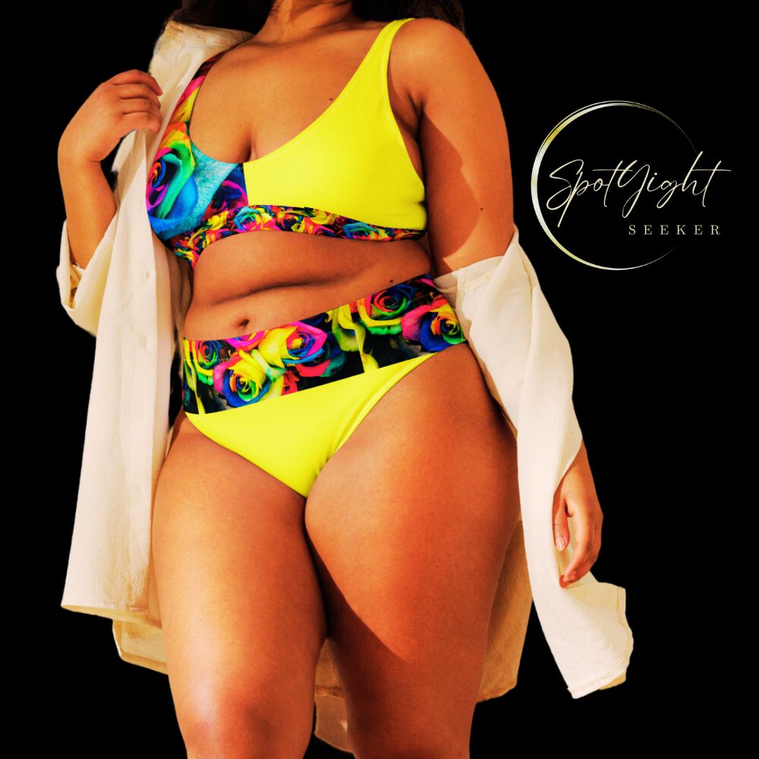 Emote Merch from SpotlYght Seeker - from the Bravo and Roses Collection the Sunlight & Roses High-Waisted Bikini for the Female  Artist because artists deserve praise.