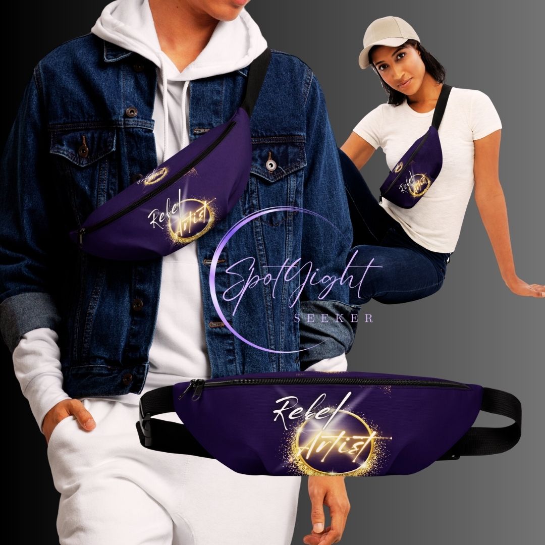 🔥Make a bold statement as you carry your essentials in this edgy and unique Rebel Artist Deep Purple Fanny Pack.
