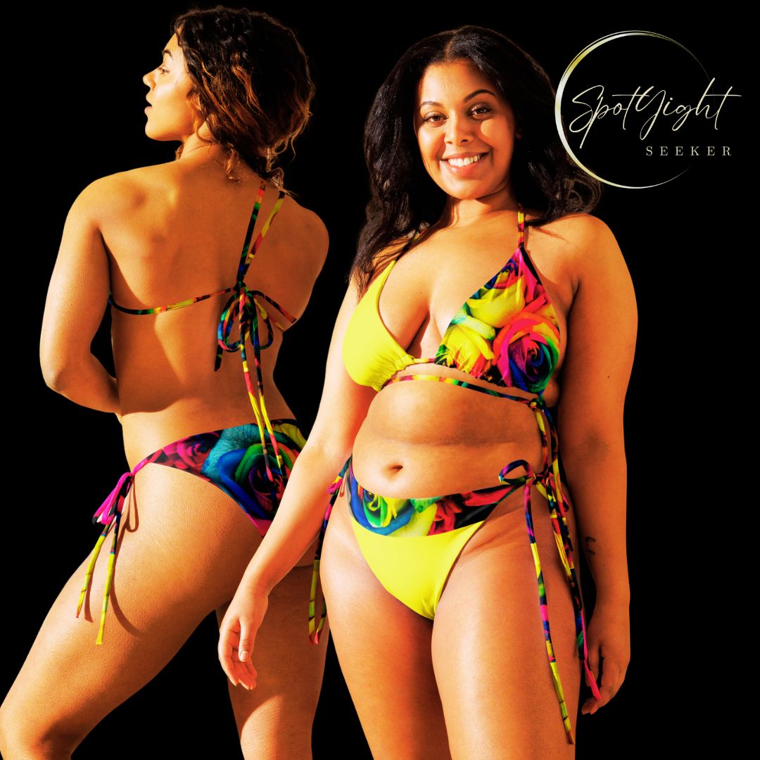 Emote Merch from SpotlYght Seeker - from the Bravo and Roses Collection the Sunlight & Roses String Bikini for the Female  Artist because artists deserve praise.