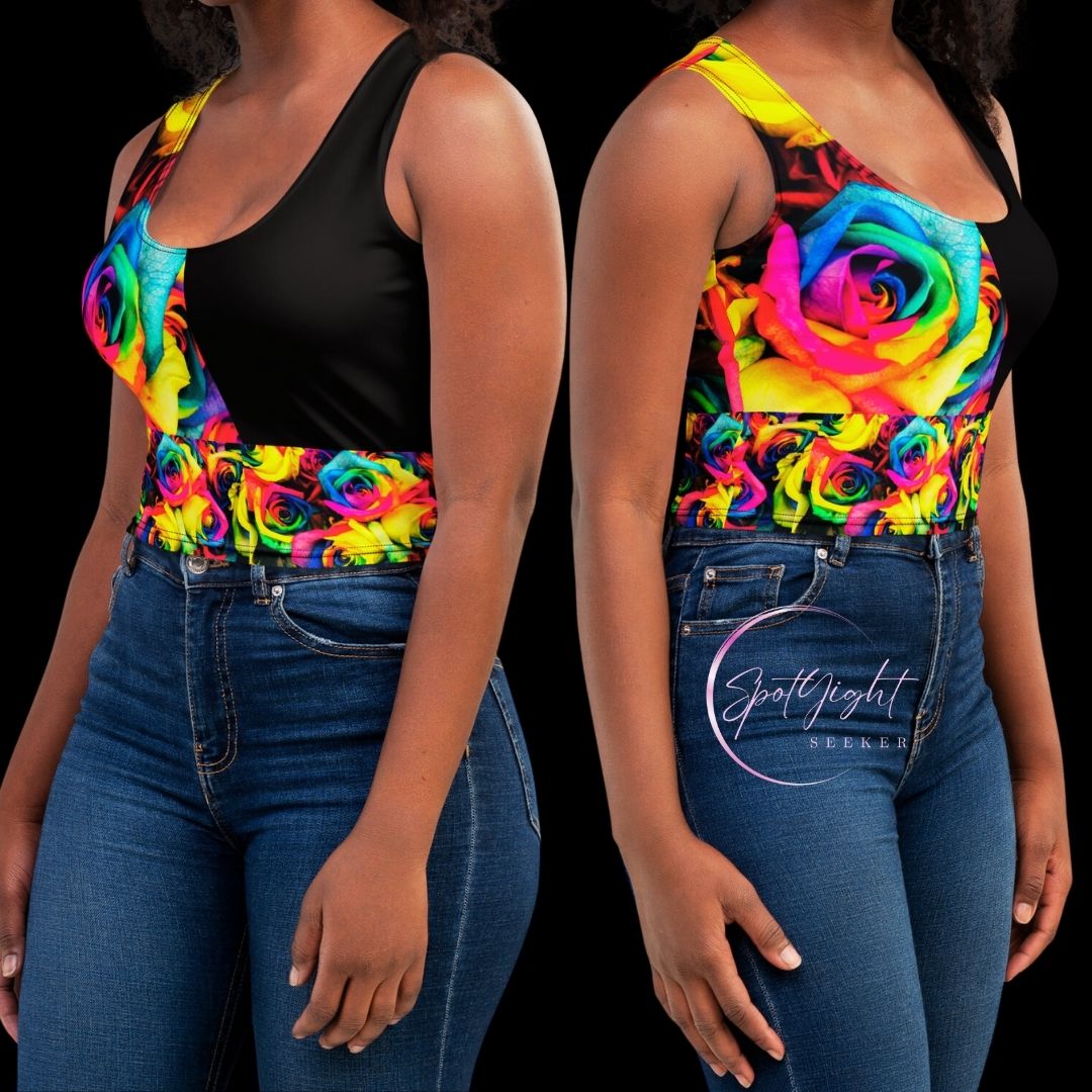 Emote Merch from SpotlYght Seeker - from the Bravo and Roses Collection the Moonlight & Roses Half Crop Top for the Female  Artist because artists deserve praise.