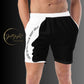 LBS Men's Swim Trunks - Stylish and confident man wearing vibrant swim trunks by SpotlYght Seeker