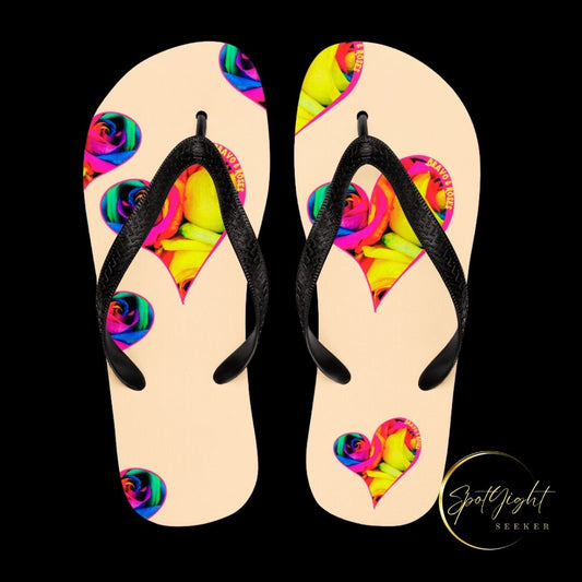 🌟 Elevate your style with Bravo & Roses Signature flip flops! 🌹✨  🎨 Calling all Spotlyght Seekers and Art Enthusiasts! 🎨 These flip flops are more than just footwear – they're a celebration of art and creativity! 🎉 Embrace your artistic spirit with every step you take.