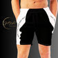 LBS Men's Swim Trunks - Stylish and confident male artist wearing vibrant swim trunks by SpotlYght Seeker