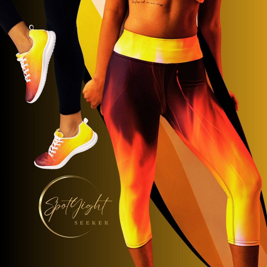 SpotlYght Seeker Artist on Fire Women’s Capri Leggings - A bold and empowering 46 Fan Merch Collection to ignite your journey and rise like a Phoenix. 🌟 #spotlYghtseeker #artistonfiremerch