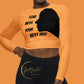 Dynamic Matching Long-Sleeve Crop – Maintain sexy in a bulk fest season with SpotlYght Seeker's design-matched crop top