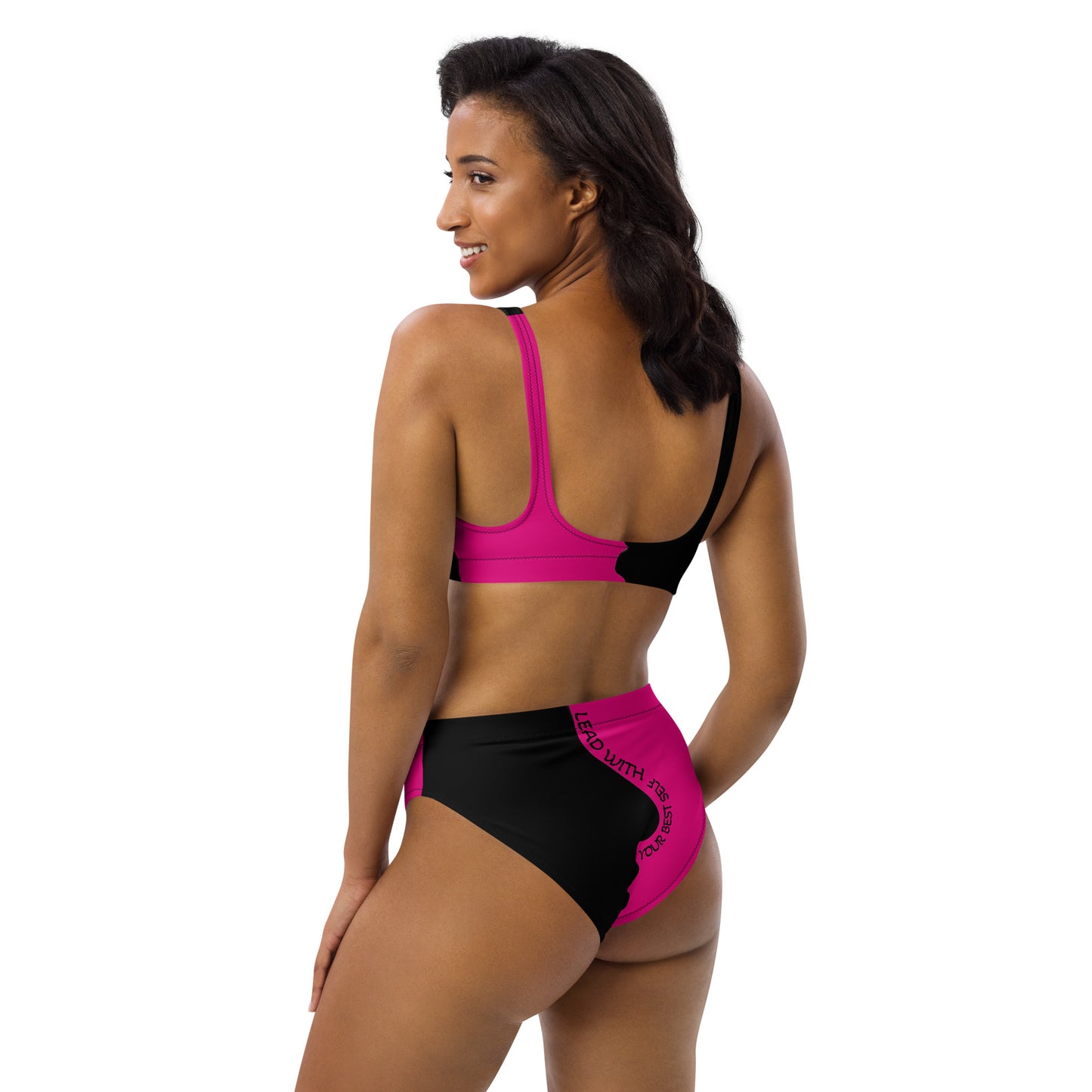 LBS Motivate Merch High-Waisted Bikini - Set Goals, Own the Spotlight - Your key to success and spotlight-worthy confidence!