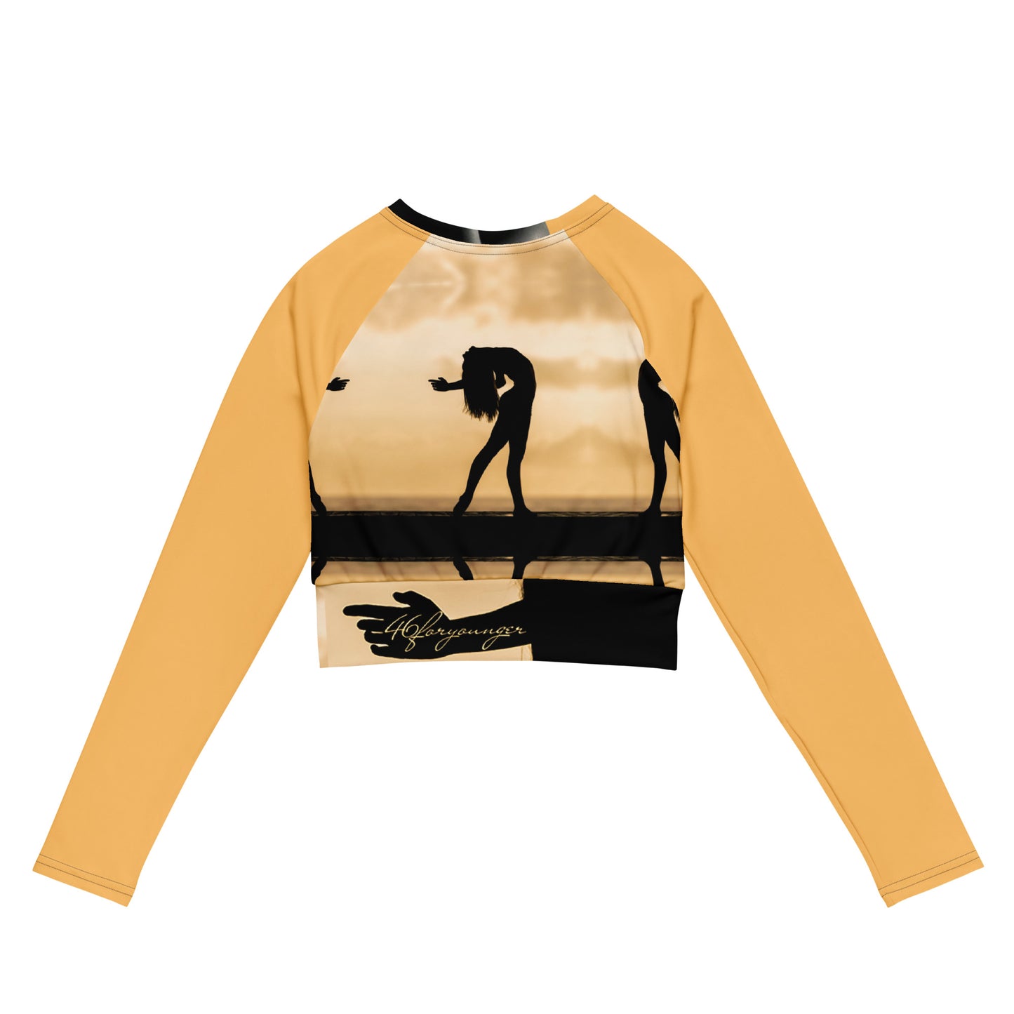 A-Ray of Emotions Long Sleeve Crop Top - AH Chardonnay: A canvas for creativity and artistic elegance, inspired by the profound quote, in the stunning Chardonnay color.