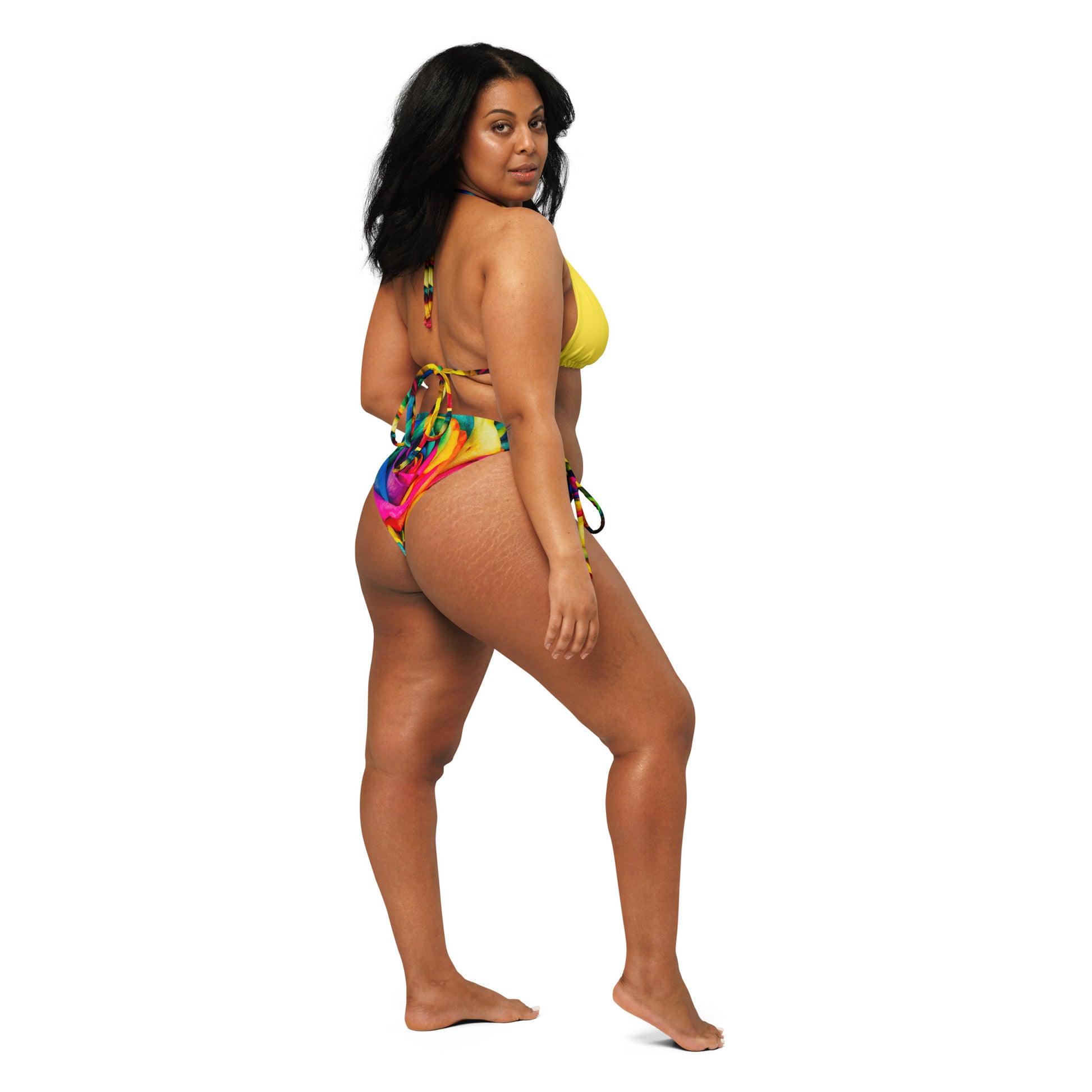 Emote Merch from SpotlYght Seeker - from the Bravo and Roses Collection the Sunlight & Roses String Bikini for the Female  Artist because artists deserve praise. Plus size.