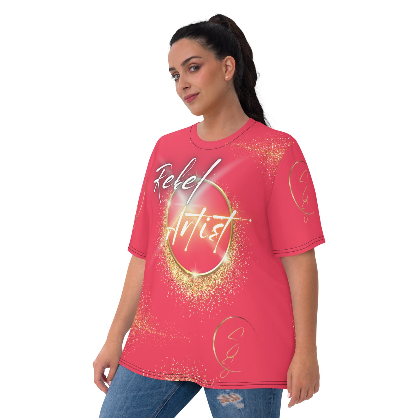 🎨 Unleash Your Rebel Spirit: Female Artist’s Radical Red T-Shirt - Plus Size! 🔥👩‍🎨 Don't miss out – Be a Rebel Artist! 🔥🎨
