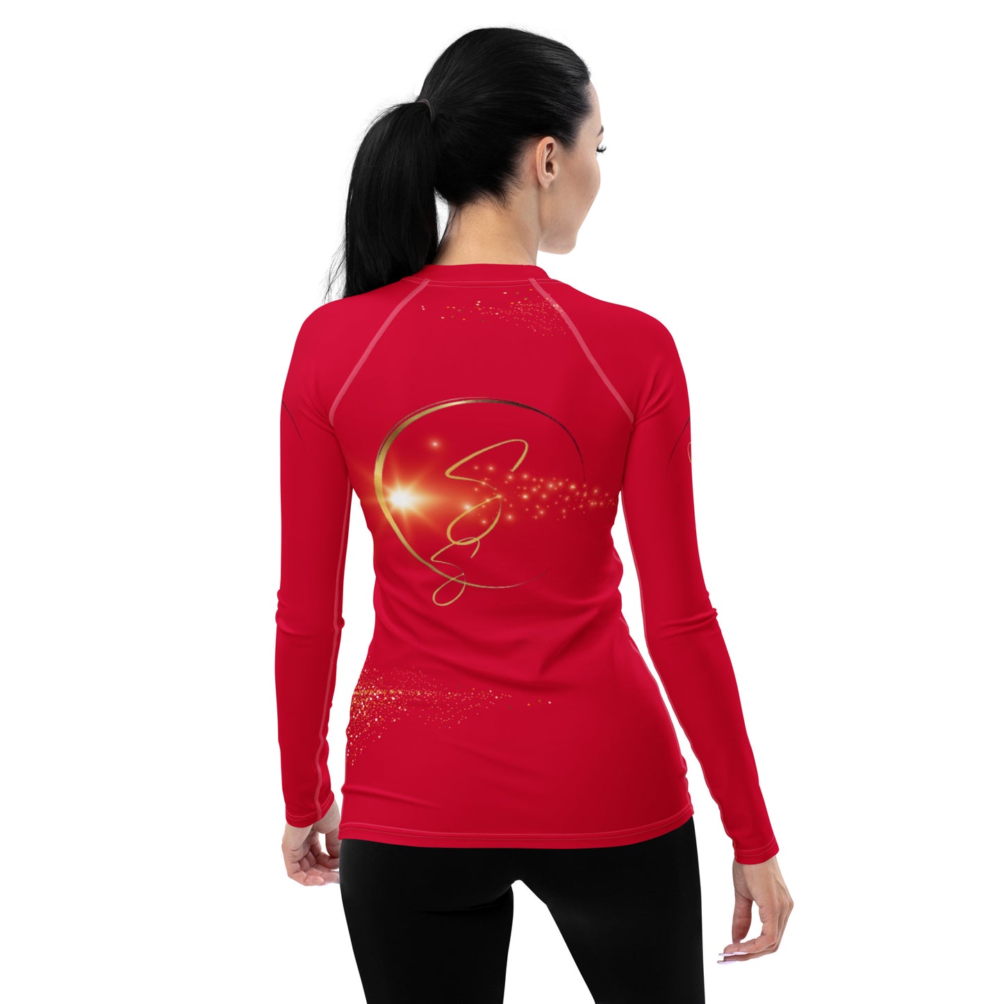 Rebel Artist Women's Rash Guard - Crimson