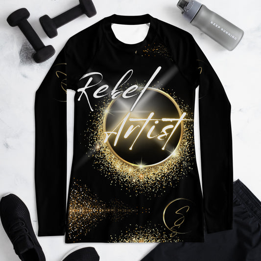 Rebel Artist Women's Rash Guard - Black