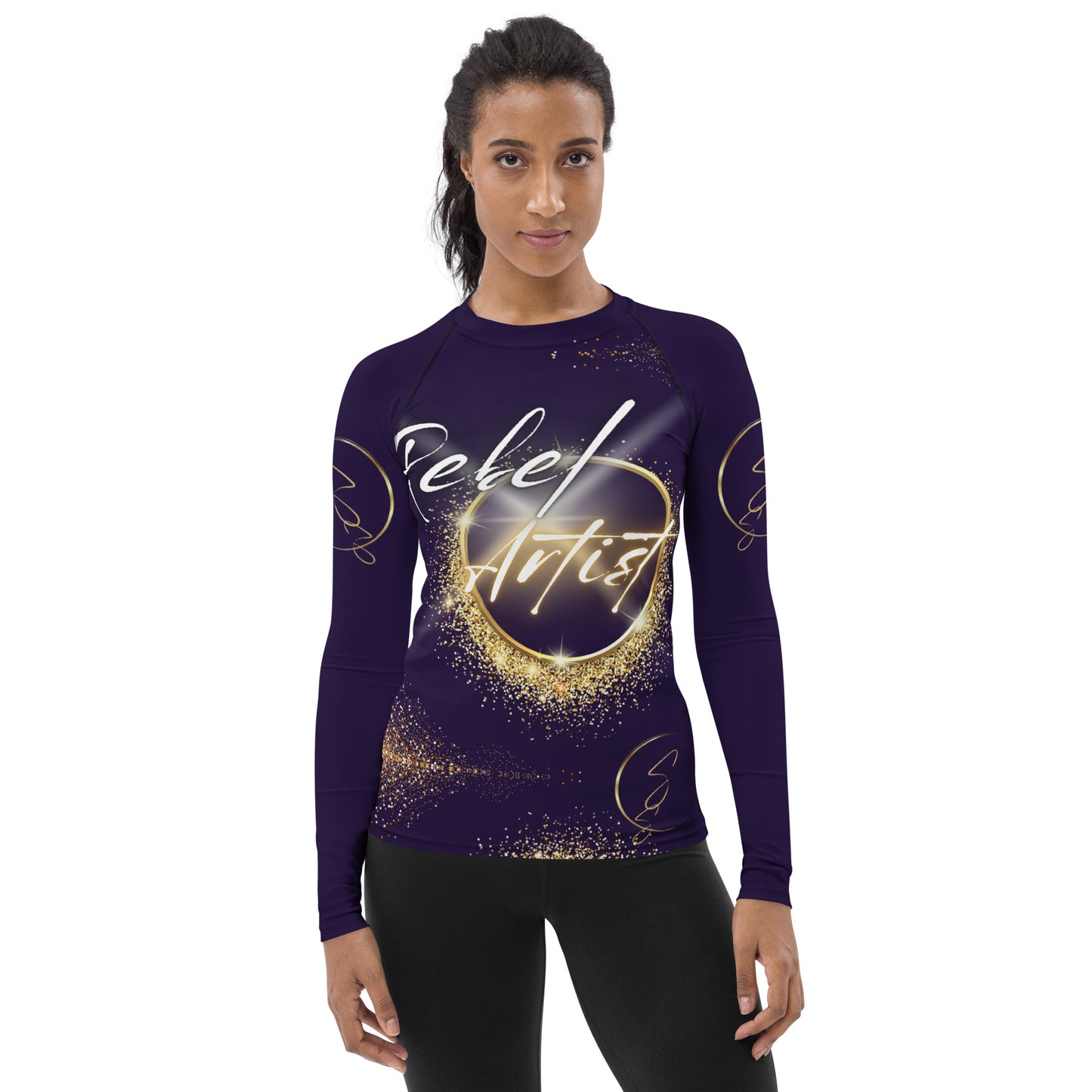 Rebel Artist Women's Rash Guard - Deep Purple