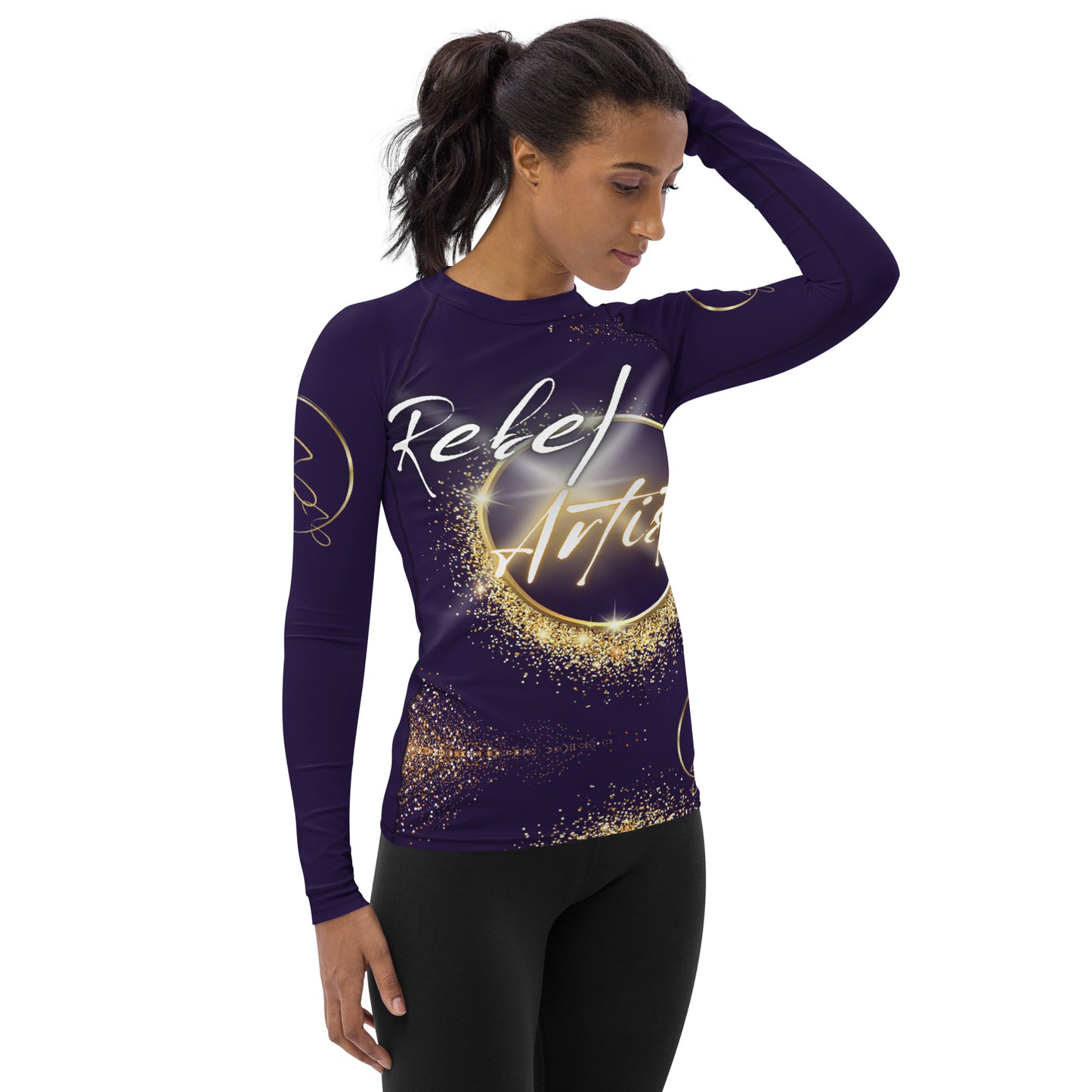 Rebel Artist Women's Rash Guard - Deep Purple