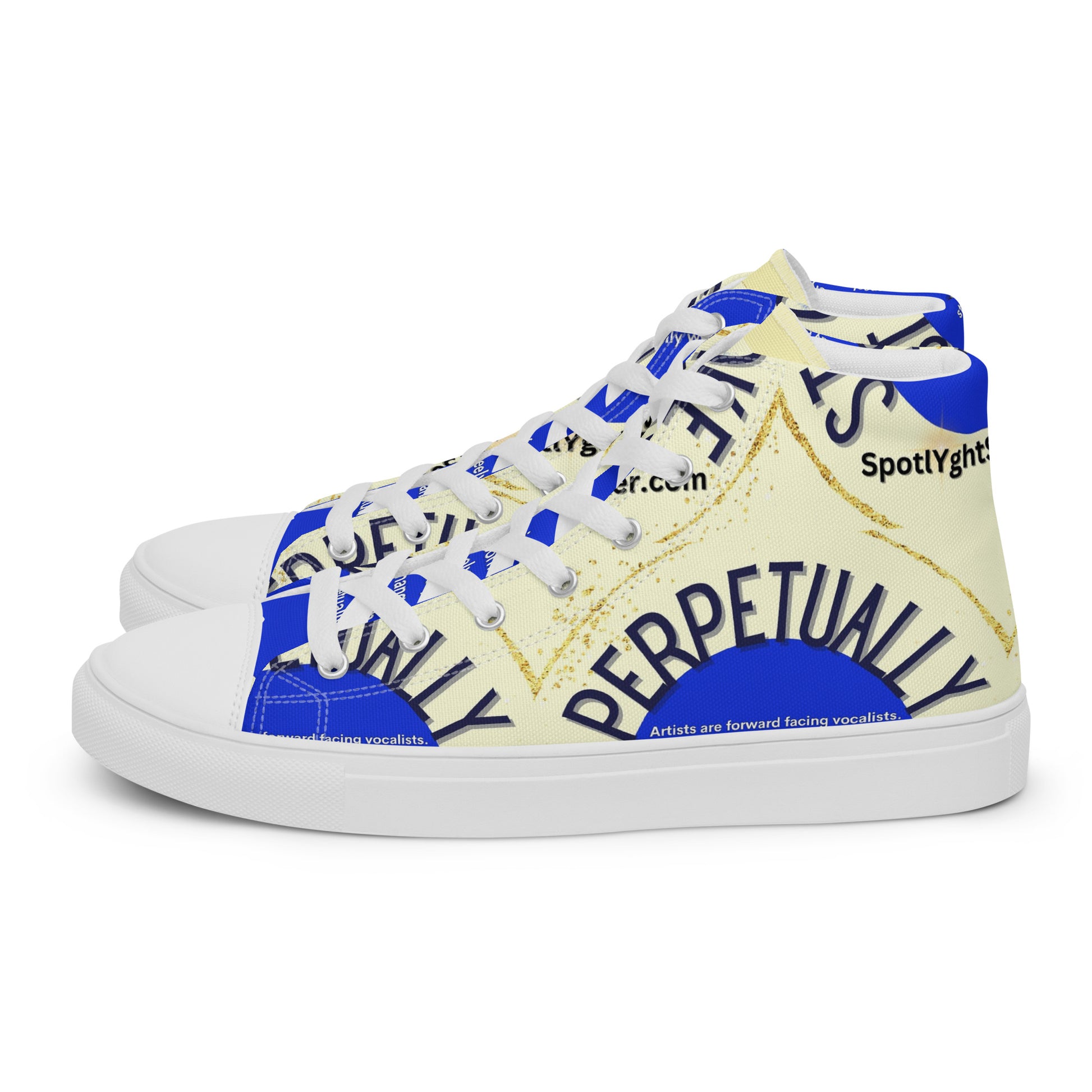 Perpetually Woke Artist High Top Canvas Shoes statement piece for male artists who seek the spotlight