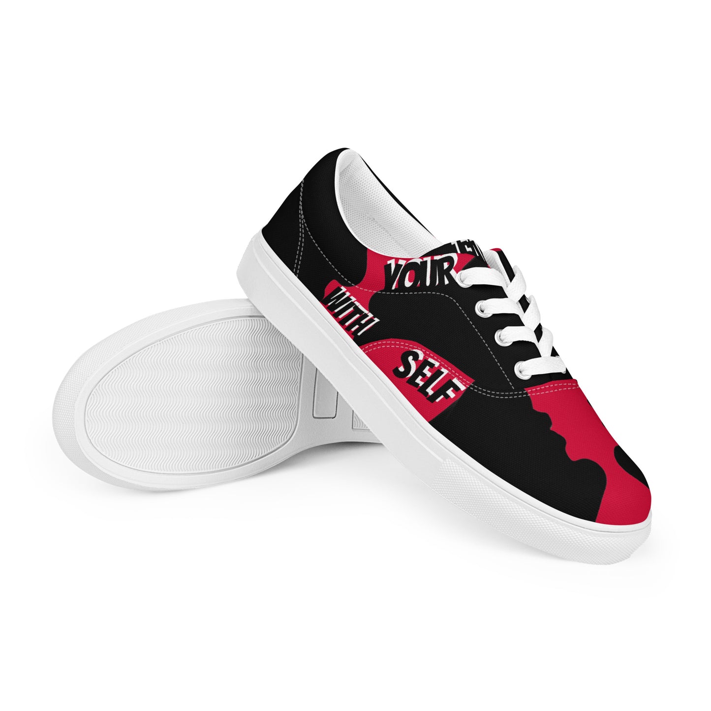 LBS Men’s Lace-Up Canvas Shoes - Crimson