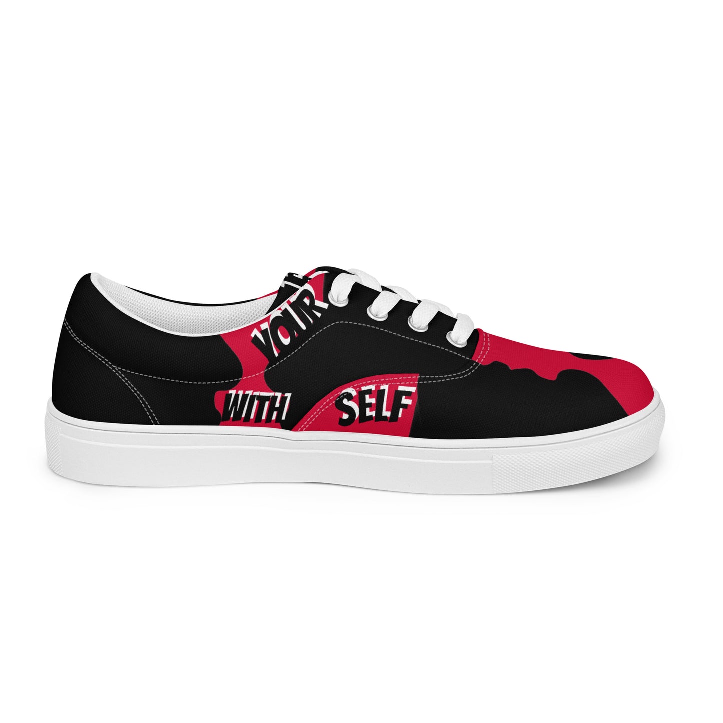 LBS Men’s Lace-Up Canvas Shoes - Crimson