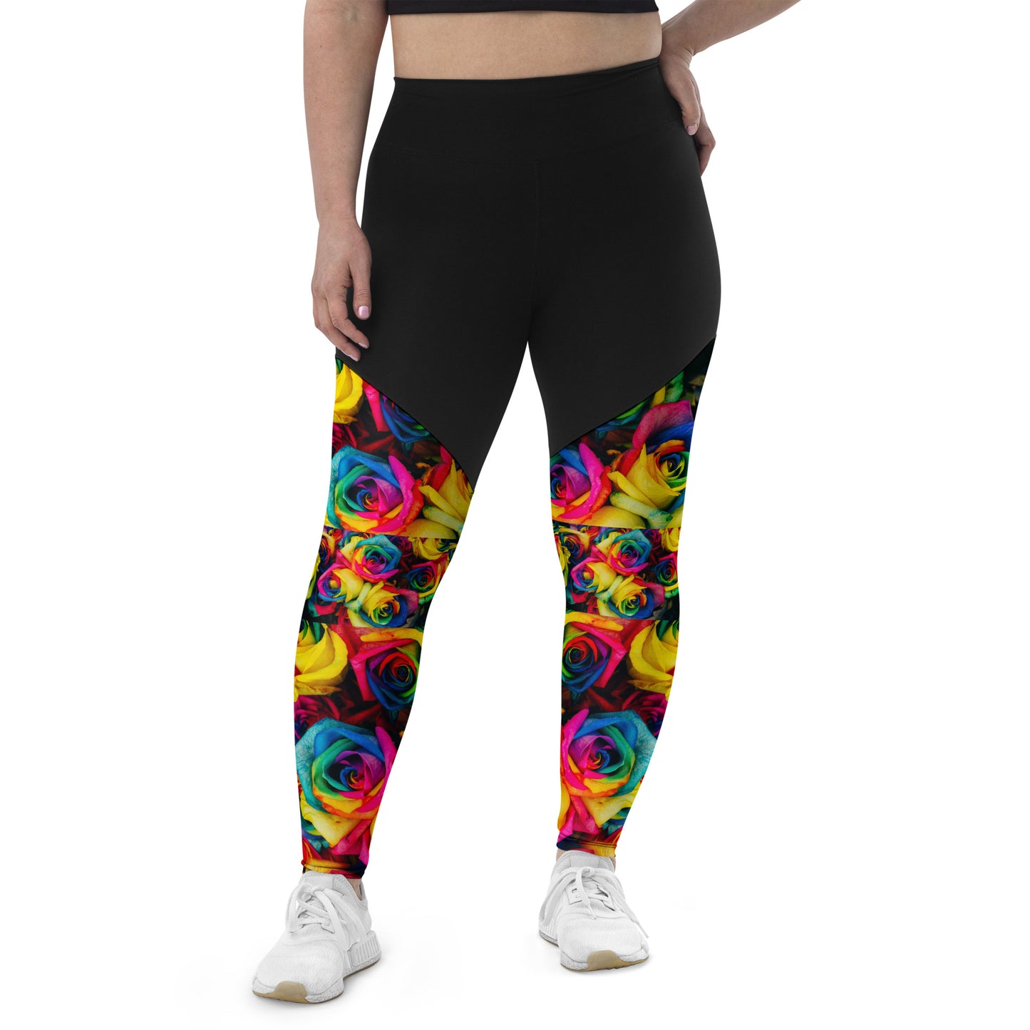 Emote Merch from SpotlYght Seeker - from the Bravo and Roses Collection the Moonlight & Roses Sports Leggings Plus Size for the Female  Artist because artists deserve praise.