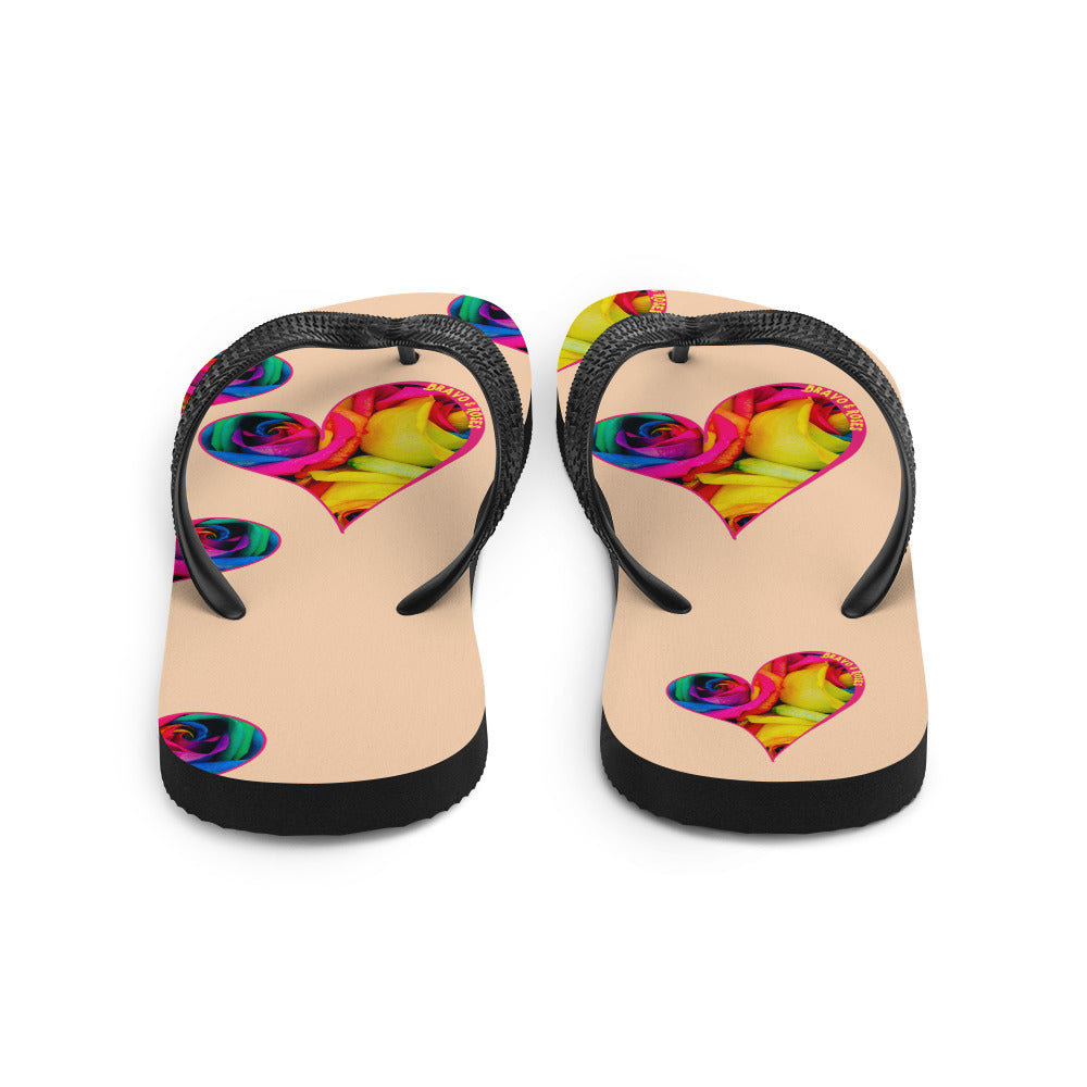 Bravo & Roses Bouquet Flip-Flops - Sandy Beach