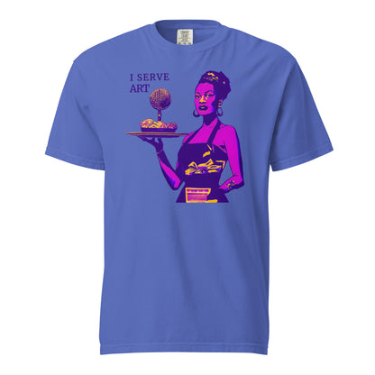 I Serve Art Heavyweight Unisex T-Shirt - Purple Elegance