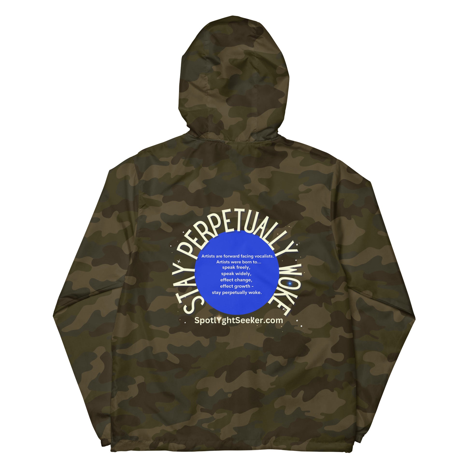 Stay Perpetually Woke' Artist Windbreaker - Embodying creativity, confidence, and artistic expression.