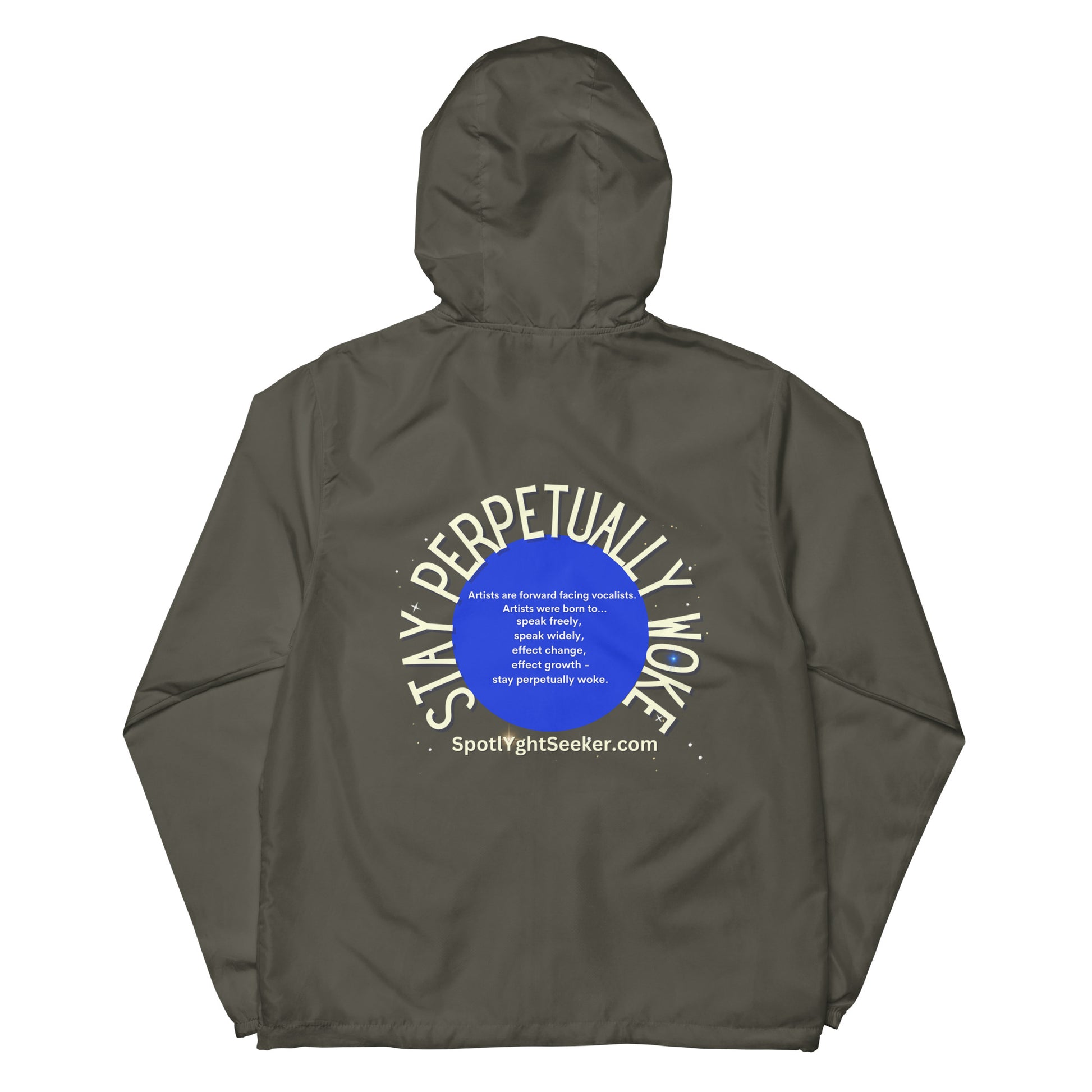 Stay Perpetually Woke' Artist Windbreaker - Embodying creativity, confidence, and artistic expression.