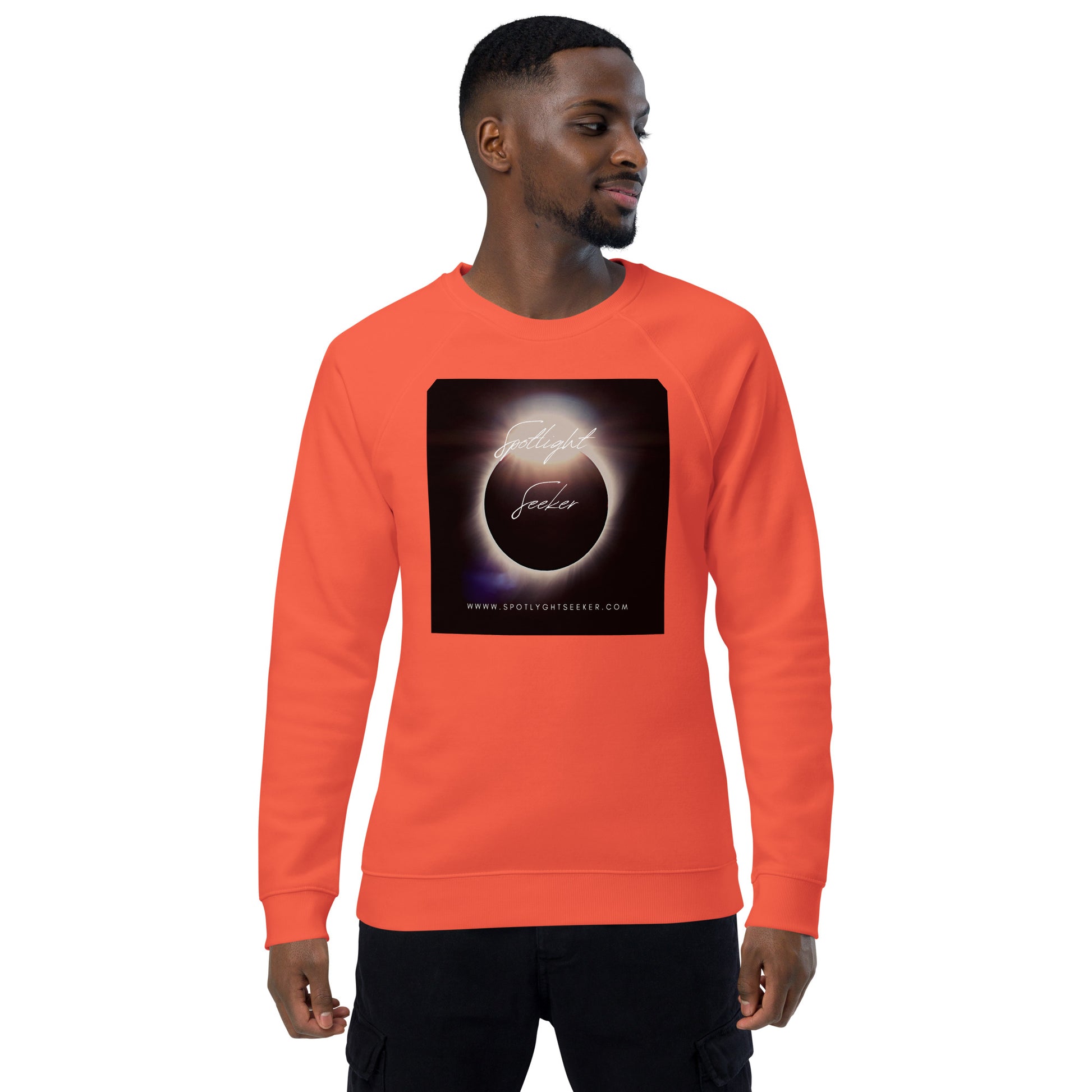 Image of the Moonlit SpotlYght Unisex Eco Sweatshirt, a stylish and comfortable sweatshirt reflecting the artistic birthright and featuring a captivating design inspired by moonlit nights. Crafted from eco-friendly materials. 🌙🎨