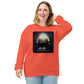 Image of the Cat Call Unisex Fitted Eco Sweatshirt - 'Strut' design, a comfortable and stylish sweatshirt capturing the essence of confident artists claiming their spotlight. Crafted from eco-friendly materials. 🎨💃 Plus Size Artist