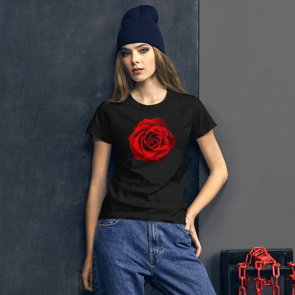 Emote Merch from SpotlYght Seeker - Bravo and Roses Fashion Fit T-Shirt for the Female Artist because artists deserve praise.