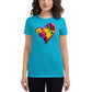 Bravo & Roses Multi- Color Heart Women's Short Sleeve T-Shirt Bouquet