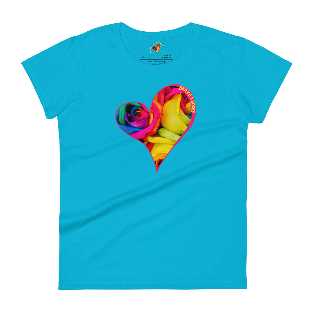 Bravo & Roses Multi- Color Heart Women's Short Sleeve T-Shirt