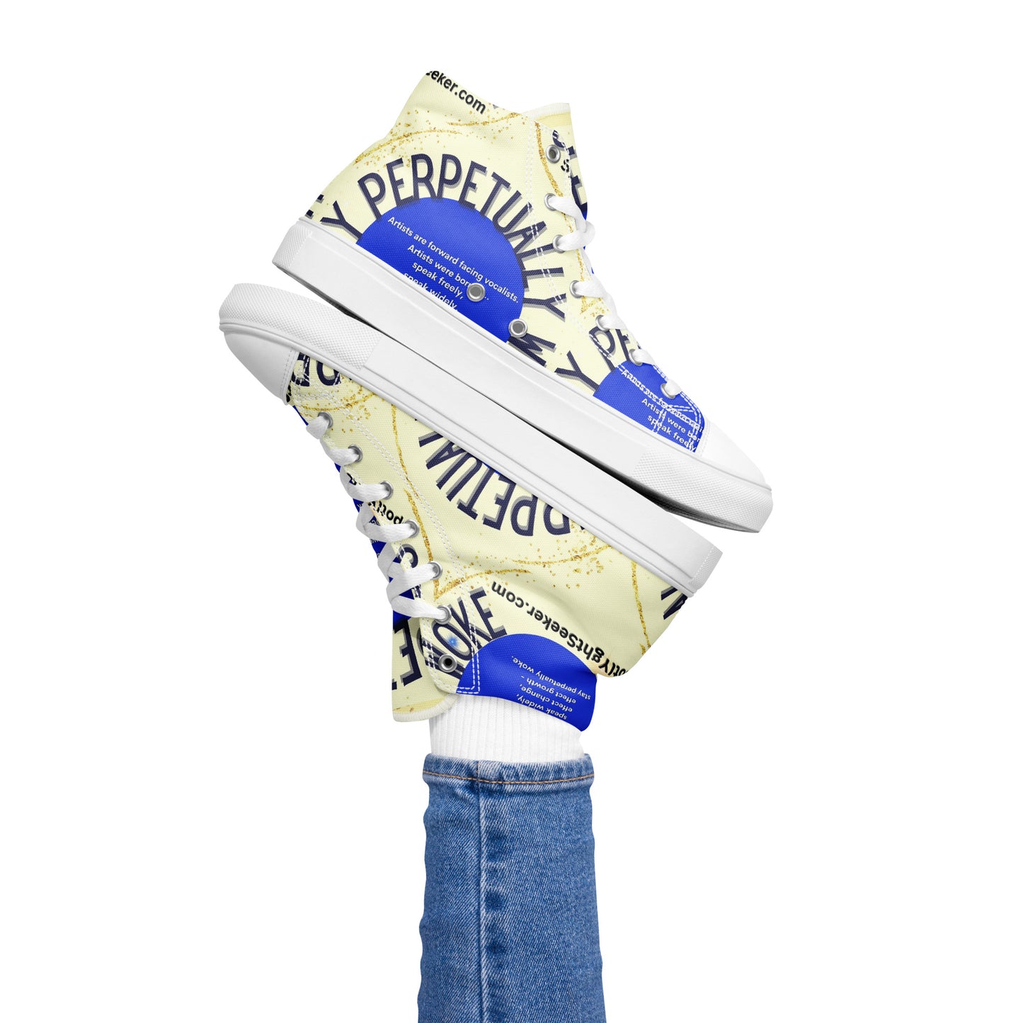 Perpetually Woke Artist Women’s High Top Canvas Shoes