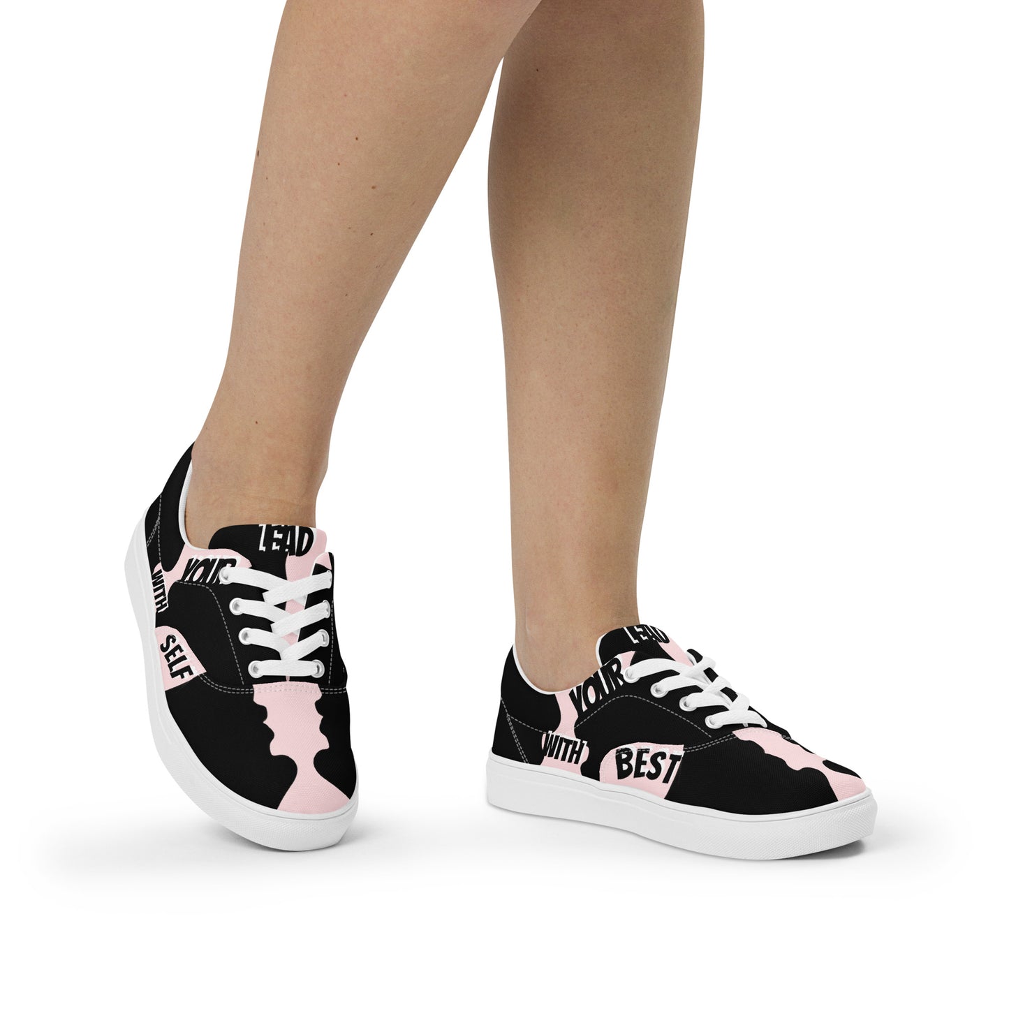 LBS Women’s Lace-Up Canvas Shoes - Pink