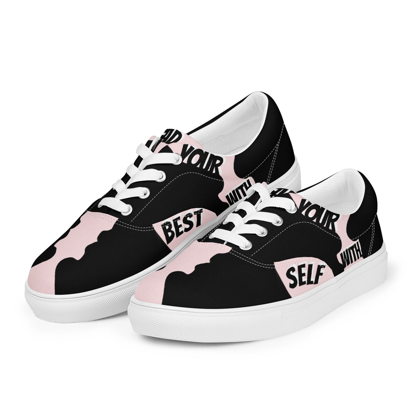 LBS Women’s Lace-Up Canvas Shoes - Pink