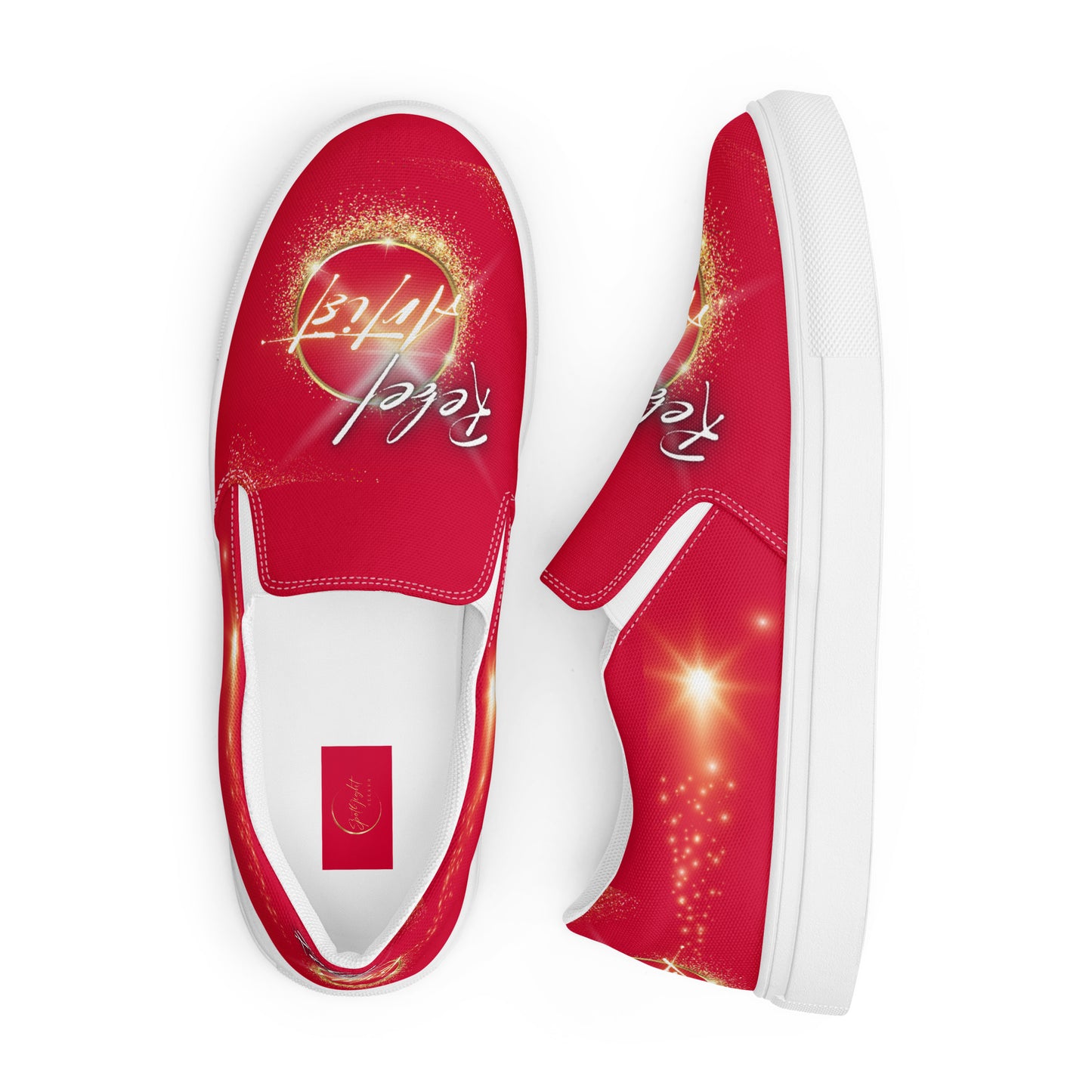 Rebel Artist Women’s Slip-On Canvas Shoes - Crimson