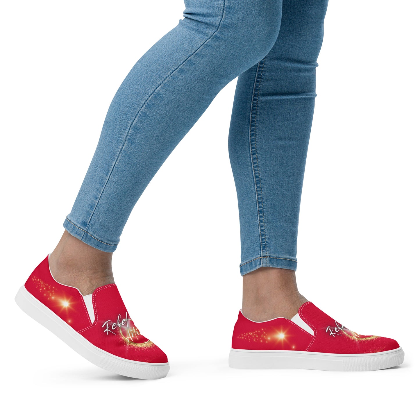 Rebel Artist Women’s Slip-On Canvas Shoes - Crimson