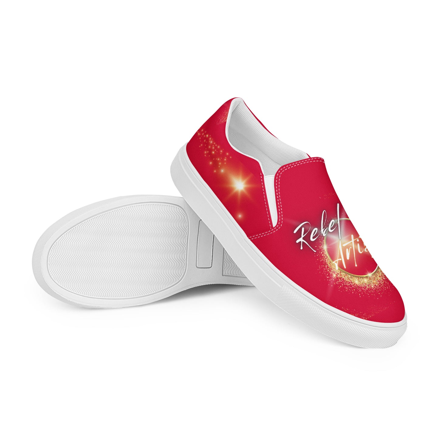 Rebel Artist Women’s Slip-On Canvas Shoes - Crimson