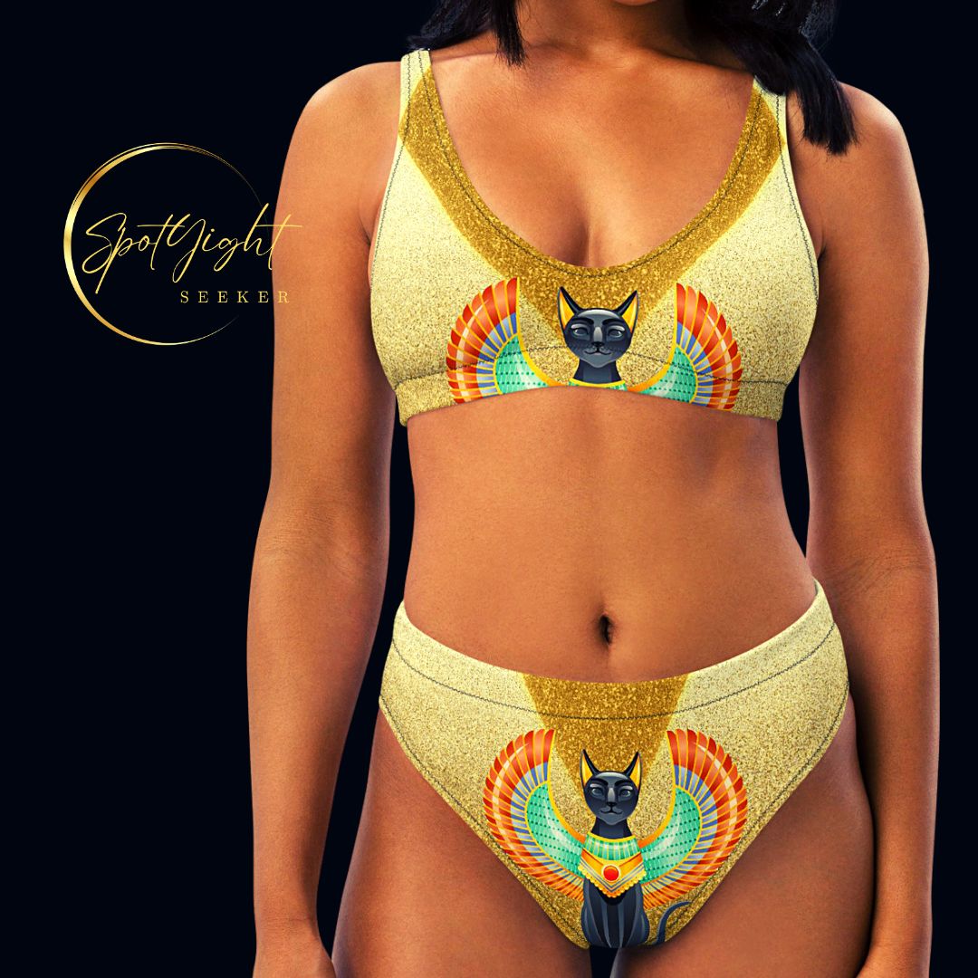 Egyptian Cat High-Waisted Bikini