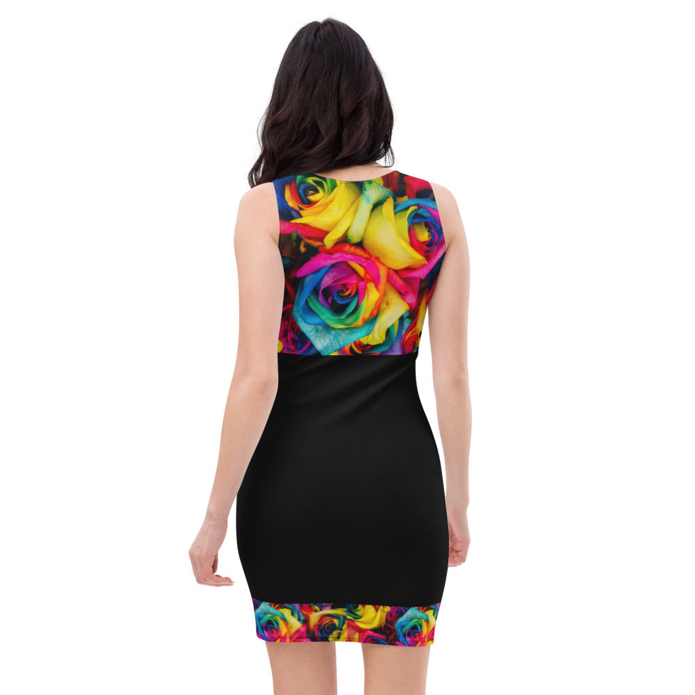 Emote Merch from SpotlYght Seeker - from the Bravo and Roses Collection Moonlight & Roses Bodycon Dress for the Female  Artist because artists deserve praise.