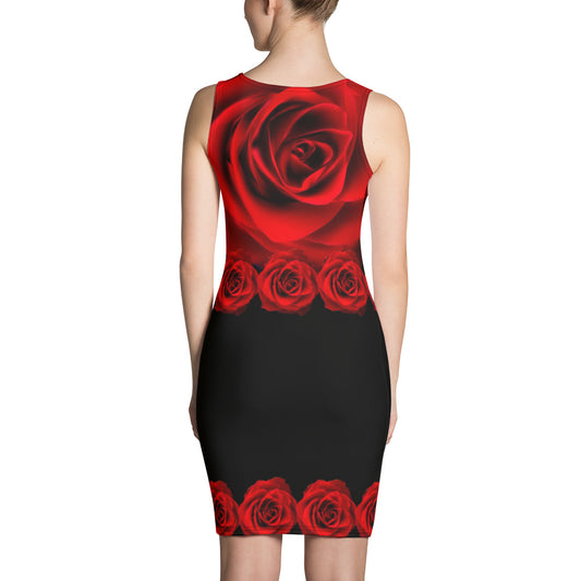 Vibrant Rose Waistband Bodycon Dress